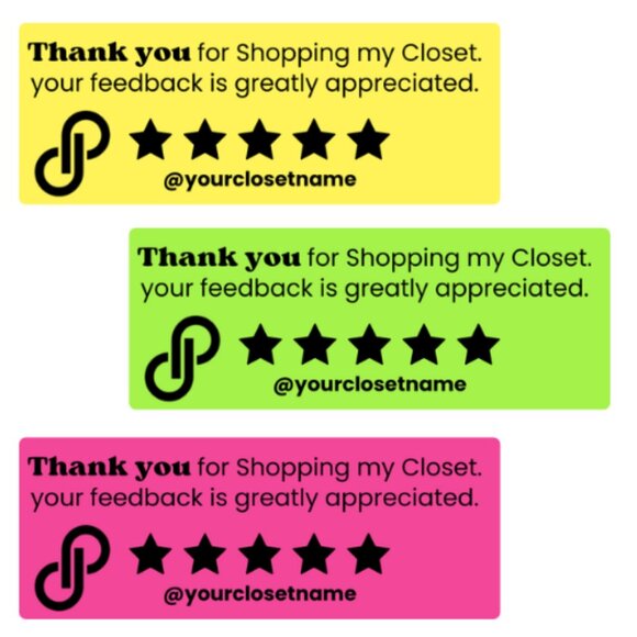 150 Thanks for Shopping My Closet Sticker Labels MATTE PAPER - Picture 1 of 5